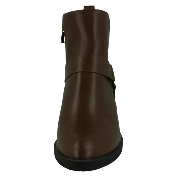 Spot On Ladies Spot On Low Ankle Boots with Ring Trim Strap F51240