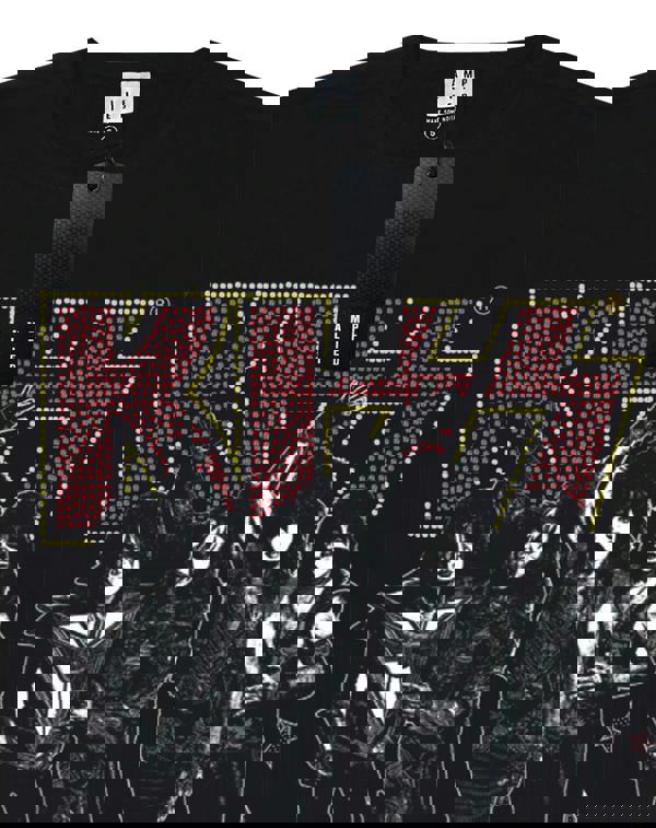 Amplified Clothing Mens Black Kiss Short Sleeved T-Shirt