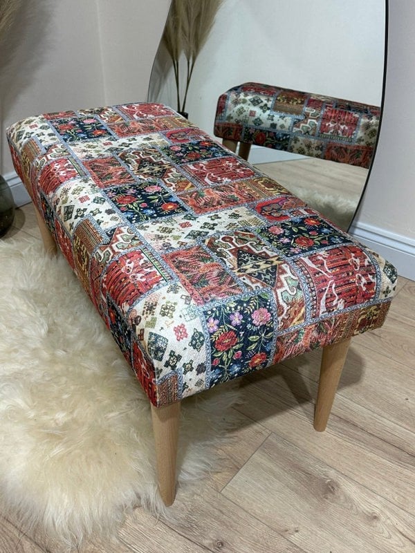 PREMIUM PRINTED PATTERN FABRIC Seating bench