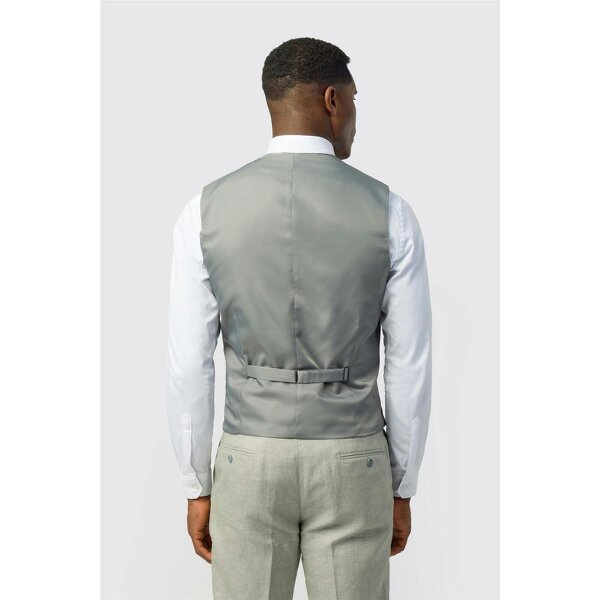 Ted Baker Tailored Fit Sage Linen Cotton Waistcoat
