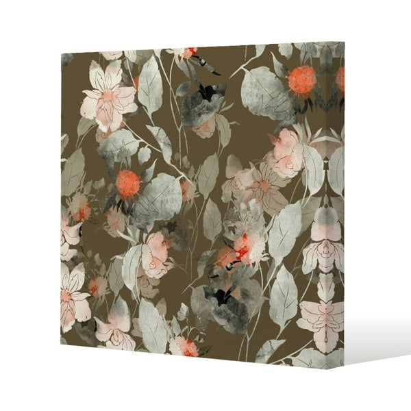Benjamin Tate Design Imprint fantastic paint bouquet Slim Style Canvas Print  40x40cm , 15mm Slim Real wood.
