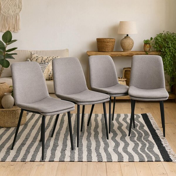 Wyld Haus Set of 4 Mosslight Grey Upholstered Dining Chairs