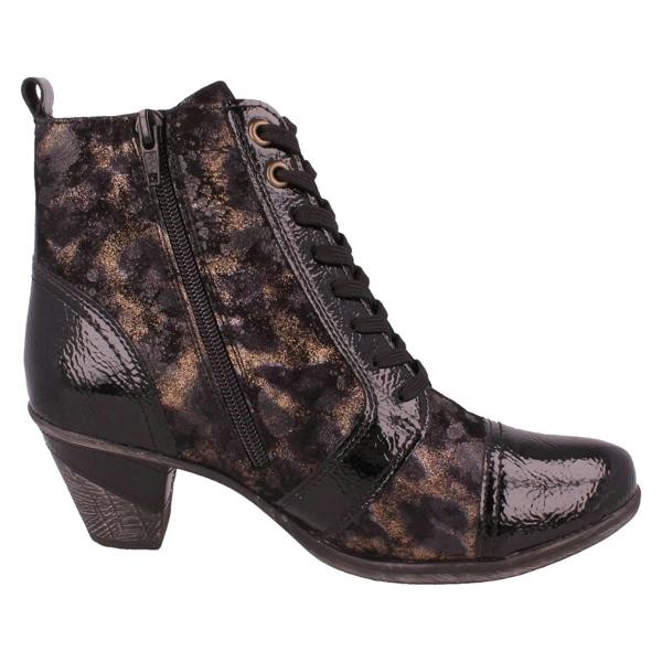 Remonte Ladies Remonte Metallic Print Heeled Boots D8797