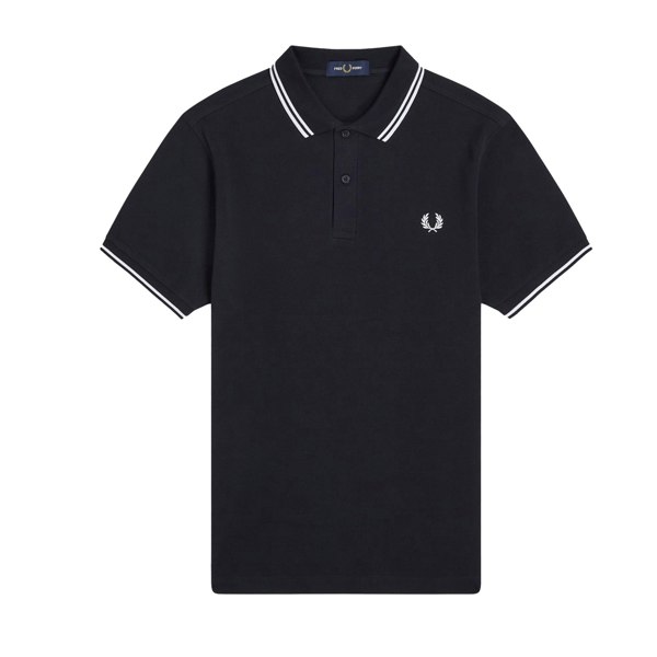 Fred Perry Twin Tipped Polo Shirt Navy/White/White
