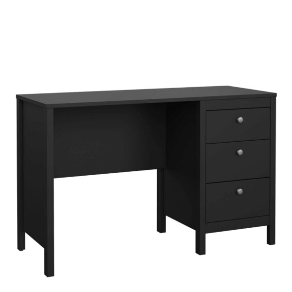 Wyld Haus Gossmere Matt Black Office Desk 3 Drawers