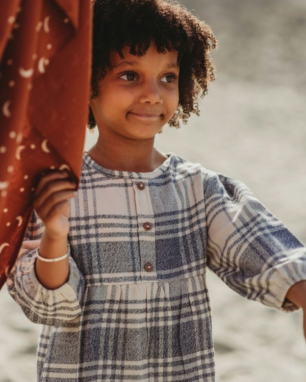 organic cotton Multicolour Brushed Check Print Dress - image 3