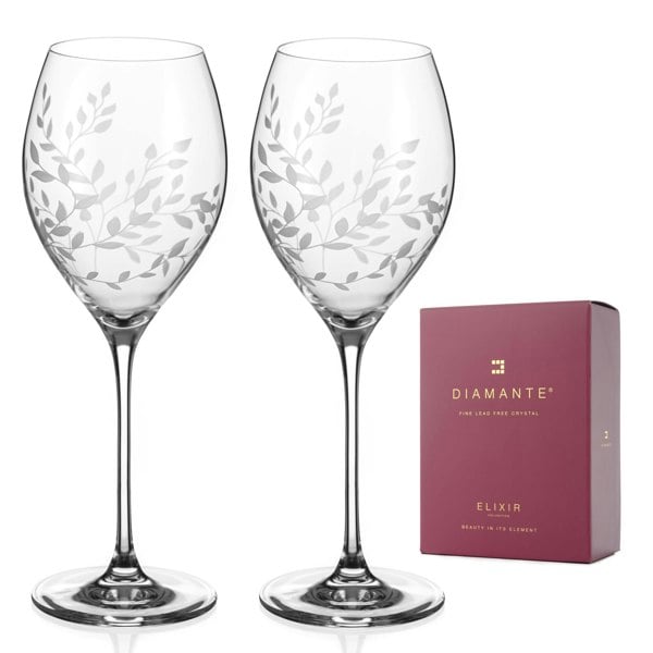 Diamante Crystal Wine Glasses ‘Breeze’ Pair