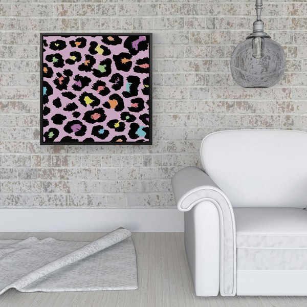 Warren Reed Pink Leopard Print Framed Canvas