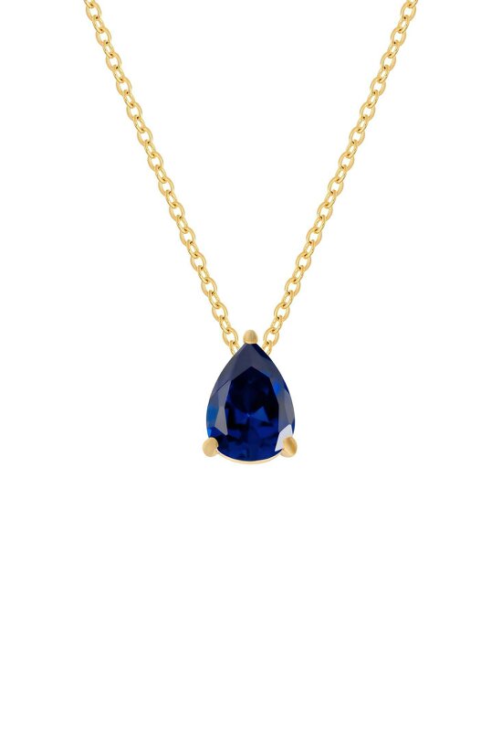 Latelita Adele Teardrop Necklace Gold Sapphire