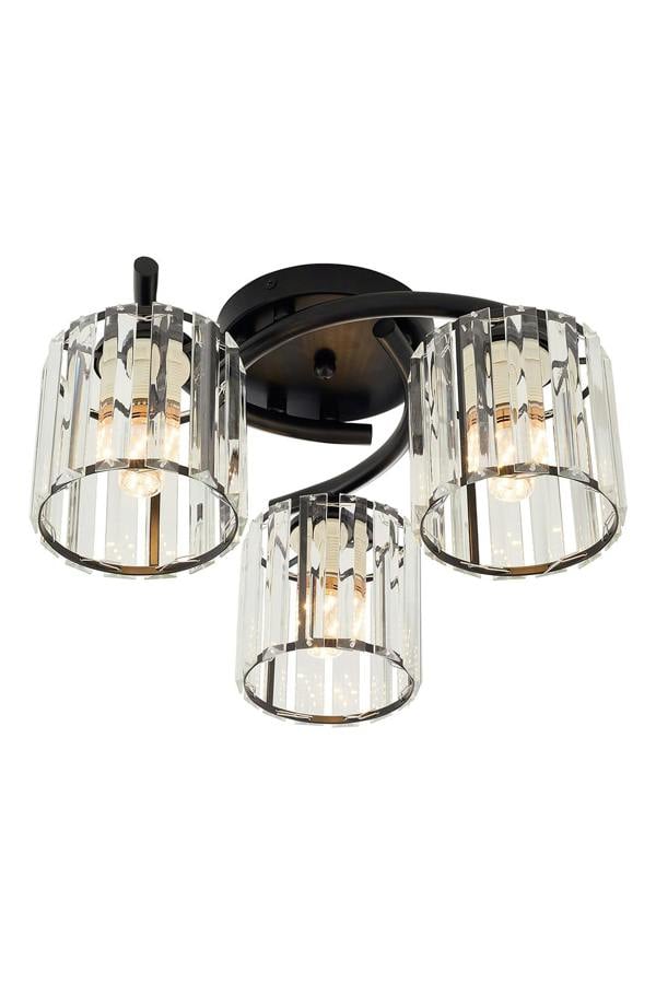 Living and Home 3-Light Ceiling Light with Glass Shade