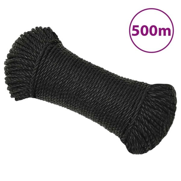Berkfield Work Rope Black 8 mm 500 m Polypropylene