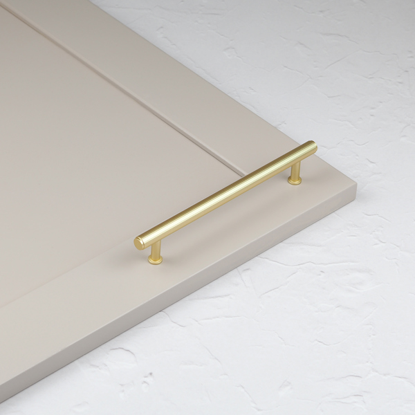 Handle & Home Brushed Brass Fluted Detailing Handles and Coordinating Knob