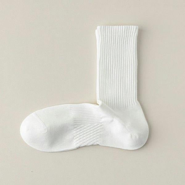 Anniou Men's Boneless Cotton Socks - F - white
