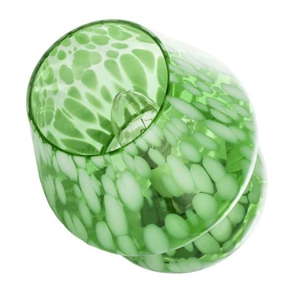 Eye Catching Artisan Style Emerald Green Mottled Glass Table Lamp Image 3