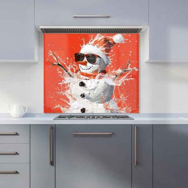 Warren Reed - Designer Cool Snowman in Winter Splash Kitchen Splashback