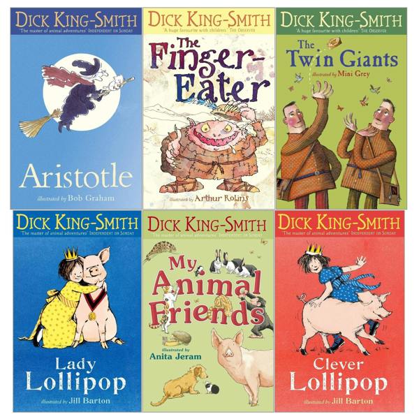 Dick King-Smith Children's Stories 6 Book Collection My Animal Friends, Clever Lollipop, Lady Lollipop, Aristotle, The Twin Giants, The Finger-Eater
