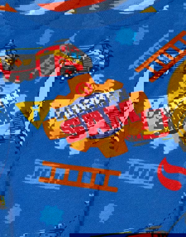 Fireman Sam Boys Blue Character Long Sleeve Long Leg Pyjama Set