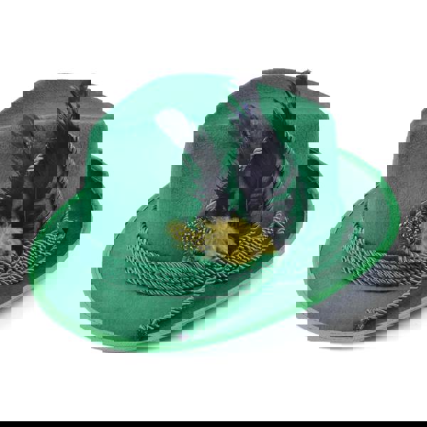 Bristol Novelty Unisex Felt Hat With Feathers - Green - 