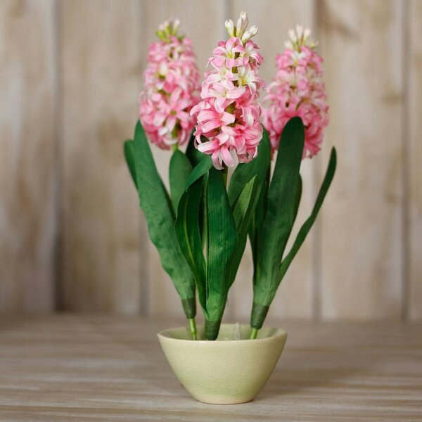 Wyld Haus Set of 3 Artificial Flowers Pink Hyacinth Stems