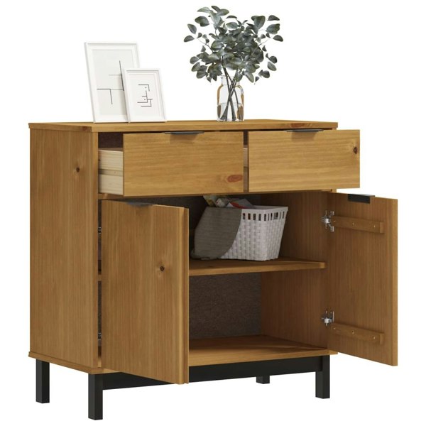 Berkfield Sideboard FLAM 80x40x80 cm Solid Wood Pine