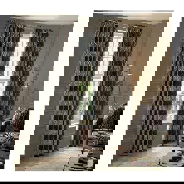 Paoletti Manhattan Velvet Eyelet Curtains - Mink