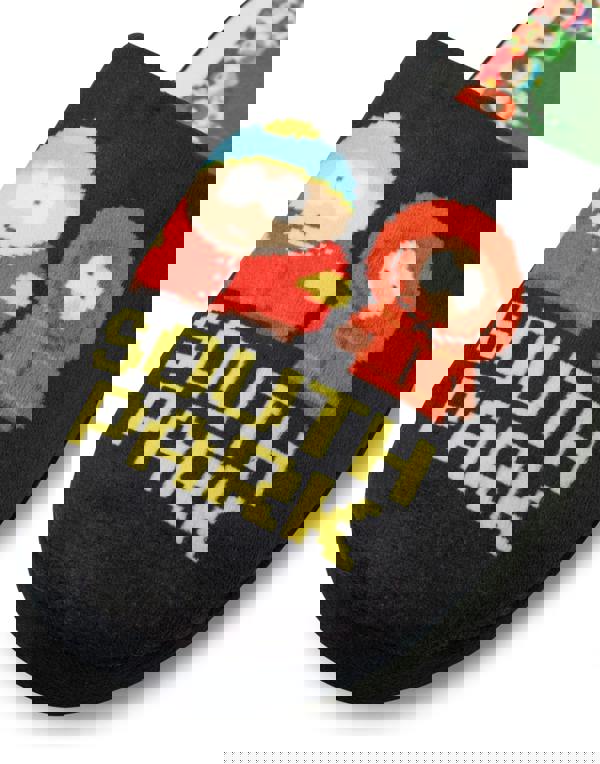 South Park Mens Black Pixel Scene Mule Slippers