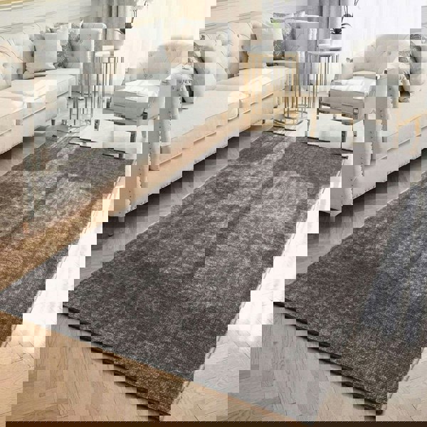 Brilliance Short Pile Grey Rug, Velvety soft pile| THE RUGS