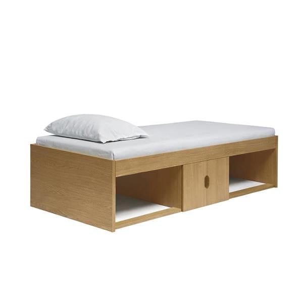 Kudlhome Low Single 3ft Cabin Bed Frame, Oak Effect