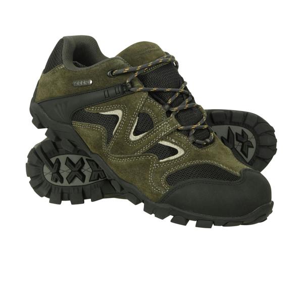 Mountain Warehouse Mens Curlews Waterproof Suede Walking Shoes - Khaki - 