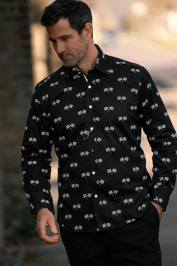 RACING FLAG MOTORSPORT PRINT SHIRT - Claudio Lugli Shirts