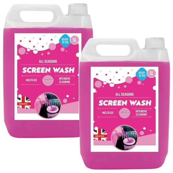 1 x 5L Pink Ready To Use All Season Windscreen Screen Wash Streak Free Finish
