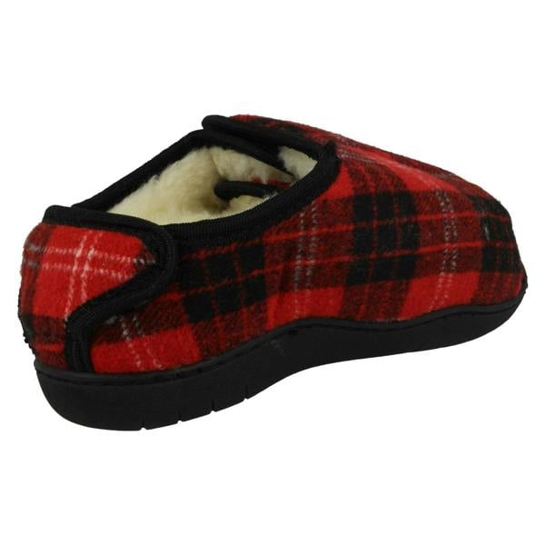 Spot On Ladies Spot On Wide Fitting Tartan Slippers
