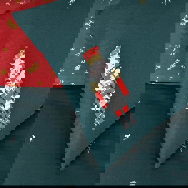 Smart Living Luxury Xmas Nutcracker Reversible Duvet Cover With Pillowcases