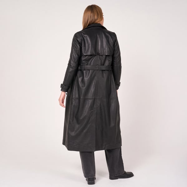 Barneys Originals Women's Real Leather Trench Coat