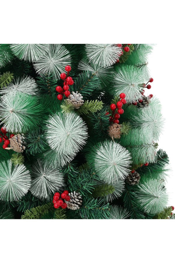 Living and Home Artificial Green Flocked Full Christmas Tree with Stand 1.8m