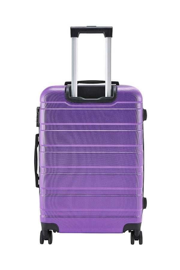 Living and Home Hardshell Rolling Luggage Trolley Travel Suitcase With Combination Lock, 28" Purple