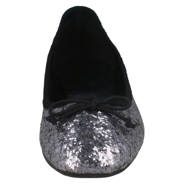 Ladies Star Flat Glitter Ballerina Shoe F8894