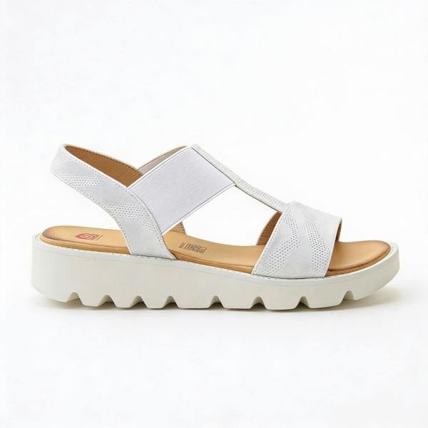 Heavenly Feet Heavenly Feet RITZ SHIMMER Womens Slingback Sandals White/Silver