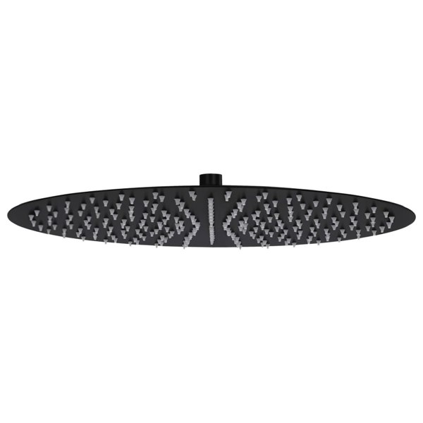 Berkfield Rain Shower Head Stainless Steel 40 cm Round Black