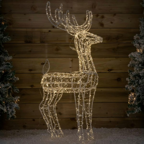 Samuel Alexander 1.03m Light up Acrylic Christmas Reindeer Decoration with 1040 Warm White LEDs
