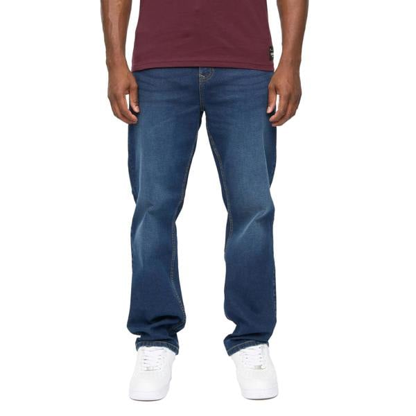 Crosshatch Mens Detendu Relaxed Fit Jeans - Dark Wash - 