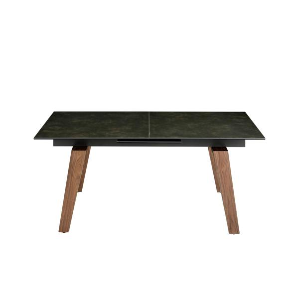 Angel Cerdá Rectangular porcelain marble and walnut extending dining table 1026