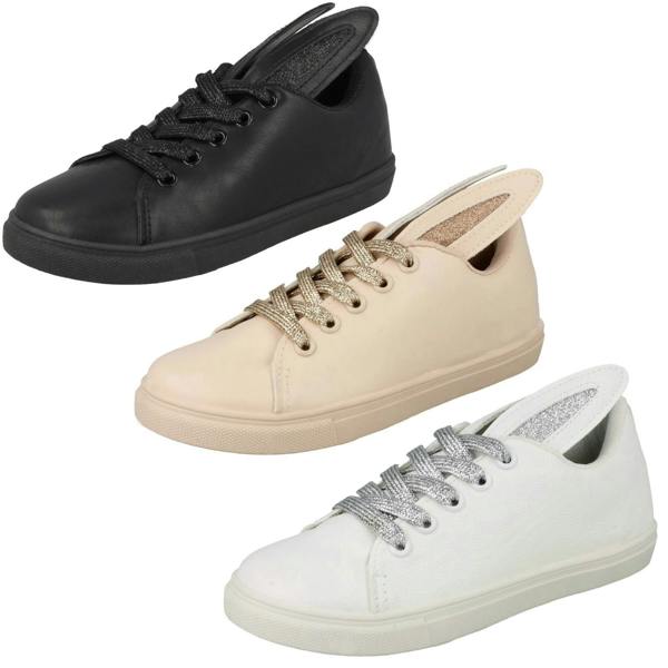 Spot On Girls Spot On Lace Up Bunny Ear Pumps