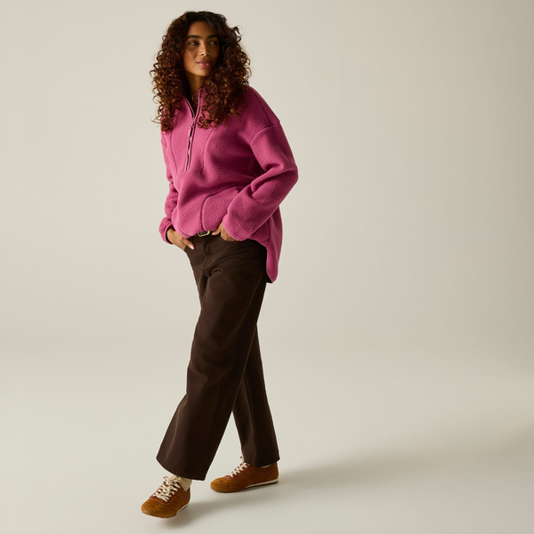 Regatta Womens Frankie Borg Half Zip Longline Fleece Top - Violet