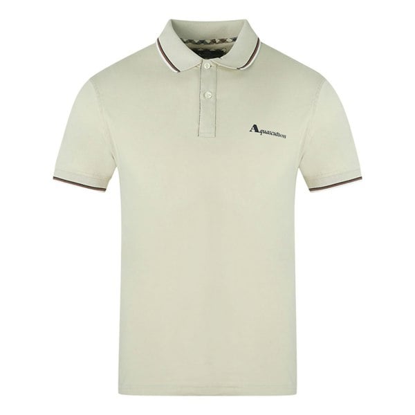 Aquascutum Tipped Collar Polo Shirt - Beige