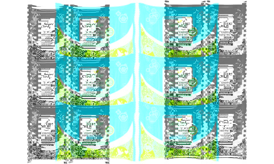 Simple Clear+Matte Daily Skin Detox Biodegradable Wipes for Oily Skin