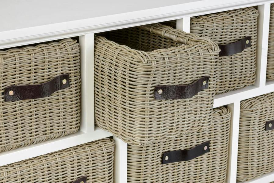 Statement Furniture Tetbury 9 Drawer White Storage Unit with Extra-Strong Baskets