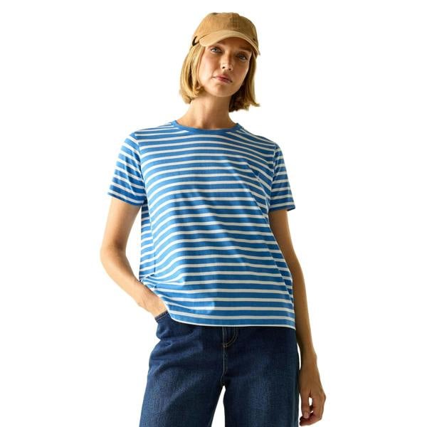 Regatta Womens/Ladies Bayletta Striped T-Shirt - Sonic Blue/White - 