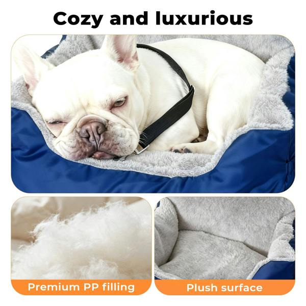 Skylos Small Dog Booster Car Seat Dog Washable Pet Travel Bed With Leash Storage