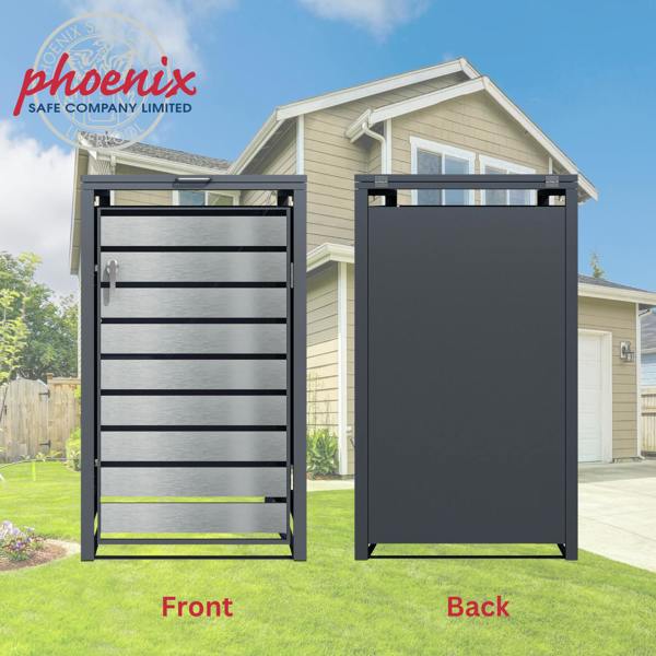 Phoenix Safe Phoenix GB1168ASK Silver Effect Single Wheelie Bin Storage / Bin Store